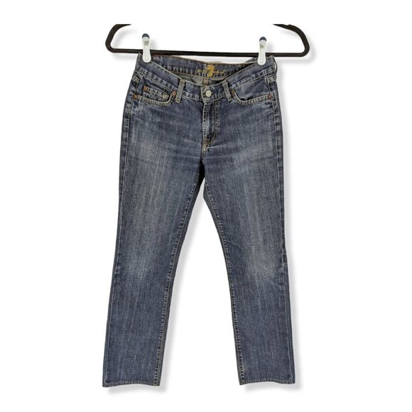 7 For All Mankind Blue Flare Jeans - Picture 1 of 10